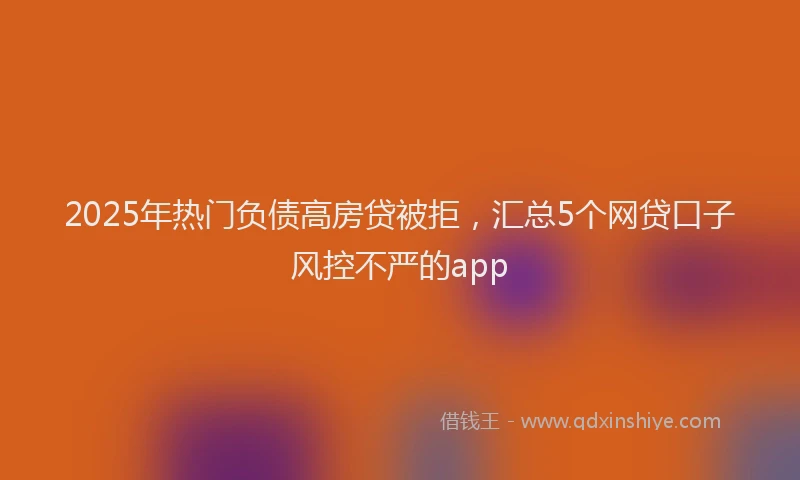 2025年热门负债高房贷被拒，汇总5个网贷口子风控不严的app