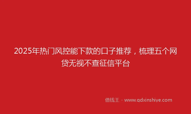 2025年热门风控能下款的口子推荐，梳理五个网贷无视不查征信平台