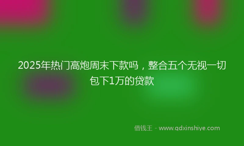 2025年热门高炮周末下款吗，整合五个无视一切包下1万的贷款
