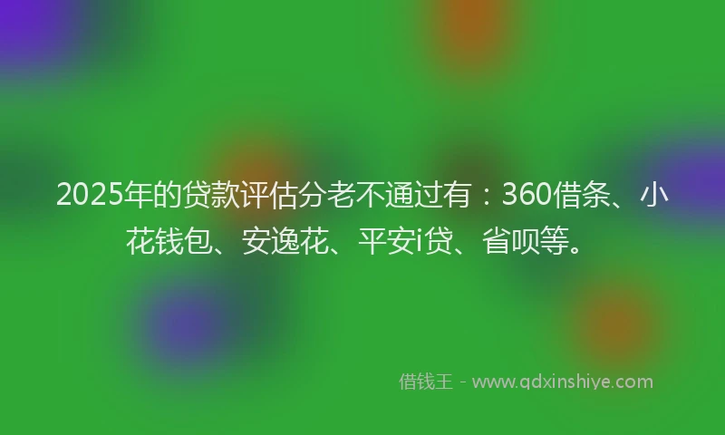 2025年的贷款评估分老不通过有：360借条、小花钱包、安逸花、平安i贷、省呗等。