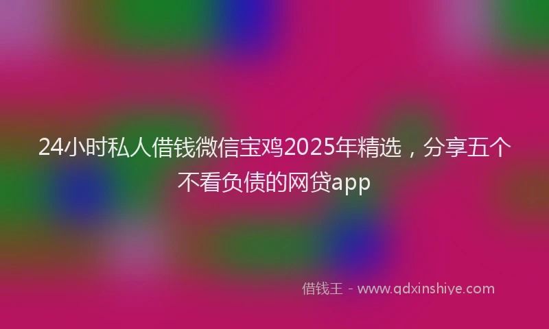 24小时私人借钱微信宝鸡2025年精选，分享五个不看负债的网贷app
