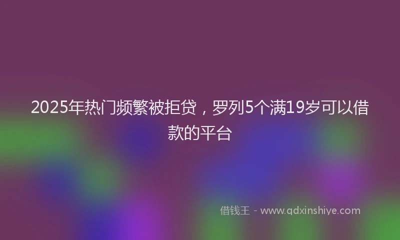 2025年热门频繁被拒贷，罗列5个满19岁可以借款的平台