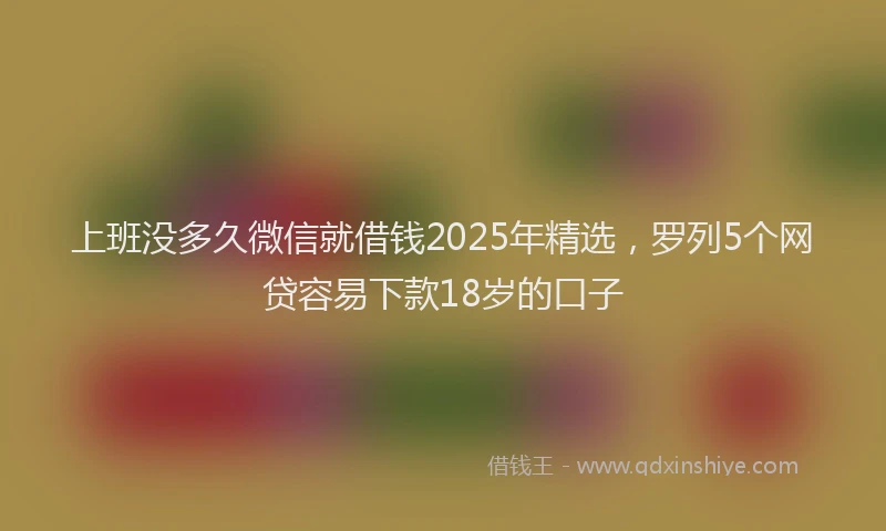 上班没多久微信就借钱2025年精选，罗列5个网贷容易下款18岁的口子