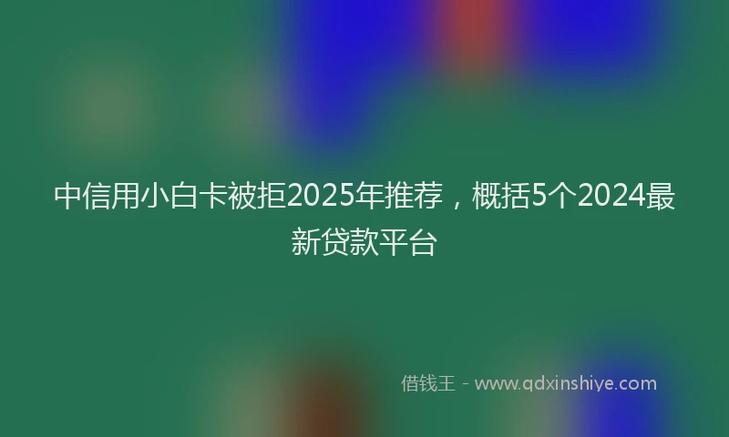中信用小白卡被拒2025年推荐，概括5个2024最新贷款平台