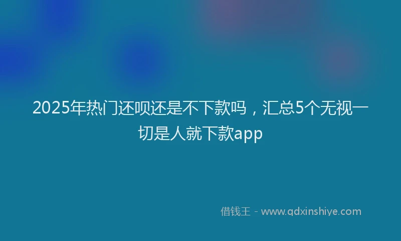 2025年热门还呗还是不下款吗，汇总5个无视一切是人就下款app