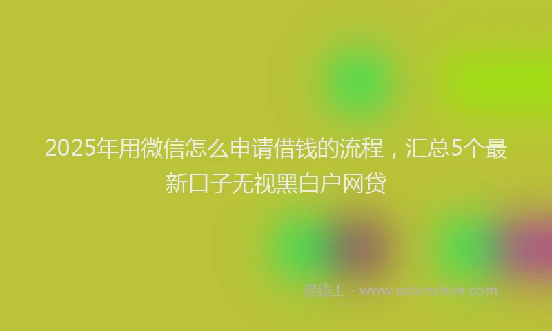 2025年用微信怎么申请借钱的流程，汇总5个最新口子无视黑白户网贷