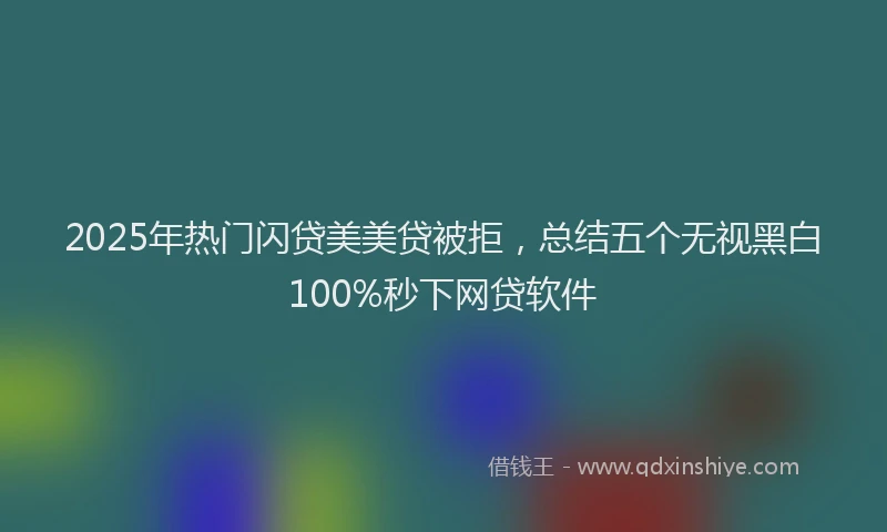 2025年热门闪贷美美贷被拒，总结五个无视黑白100%秒下网贷软件