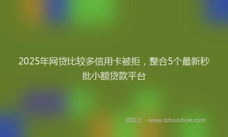 2025年网贷比较多信用卡被拒，整合5个最新秒批小额贷款平台