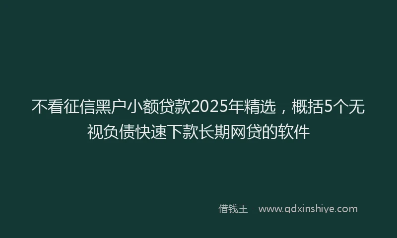 不看征信黑户小额贷款2025年精选，概括5个无视负债快速下款长期网贷的软件