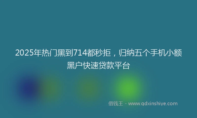 2025年热门黑到714都秒拒，归纳五个手机小额黑户快速贷款平台