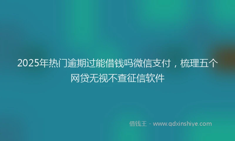 2025年热门逾期过能借钱吗微信支付，梳理五个网贷无视不查征信软件