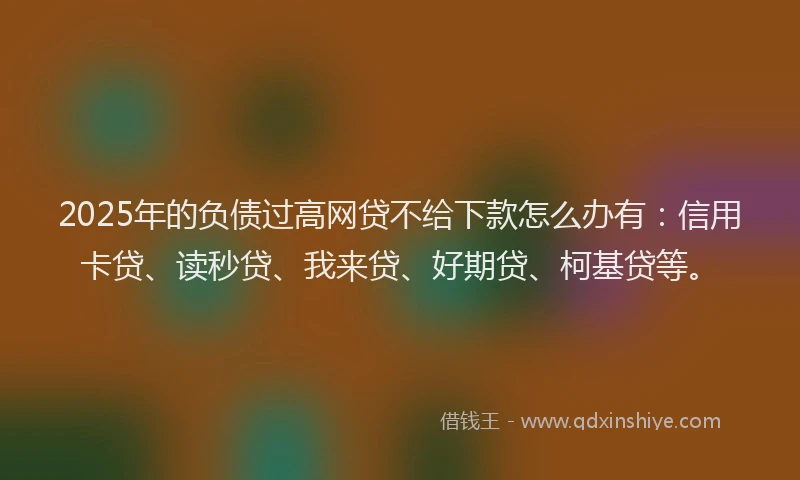 2025年的负债过高网贷不给下款怎么办有：信用卡贷、读秒贷、我来贷、好期贷、柯基贷等。
