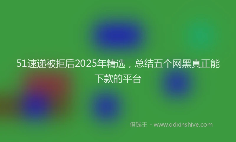 51速递被拒后2025年精选，总结五个网黑真正能下款的平台