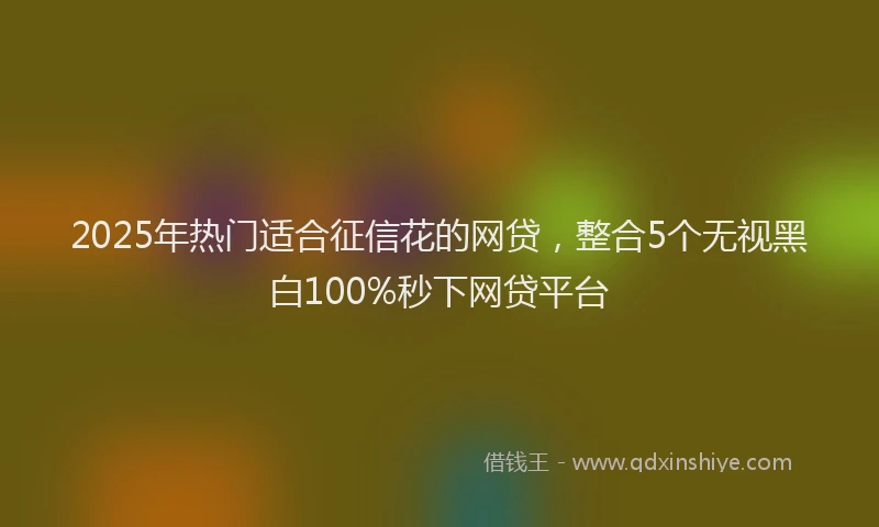 2025年热门适合征信花的网贷，整合5个无视黑白100%秒下网贷平台
