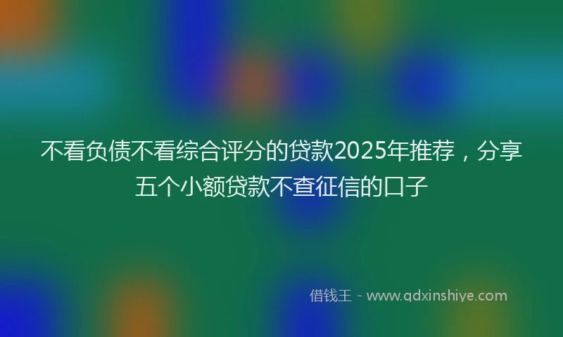 不看负债不看综合评分的贷款2025年推荐，分享五个小额贷款不查征信的口子