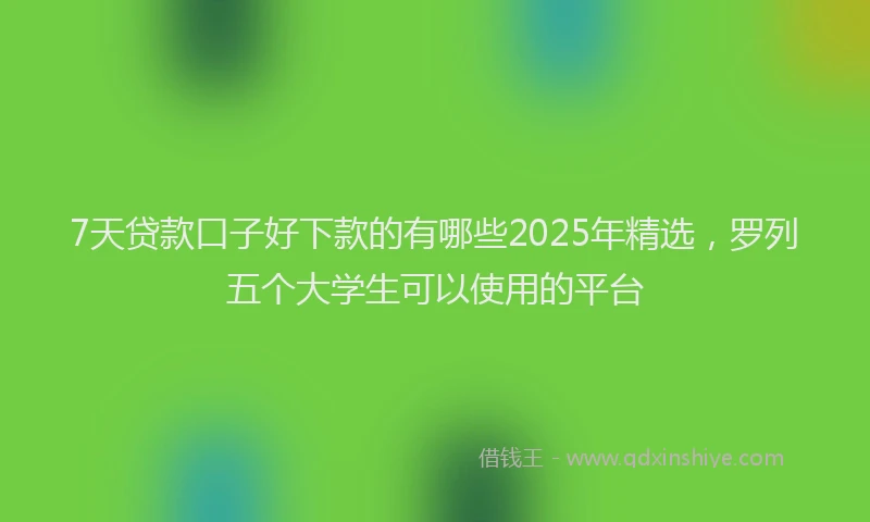 7天贷款口子好下款的有哪些2025年精选，罗列五个大学生可以使用的平台