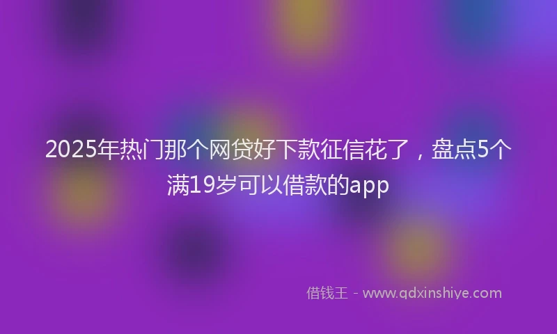 2025年热门那个网贷好下款征信花了，盘点5个满19岁可以借款的app