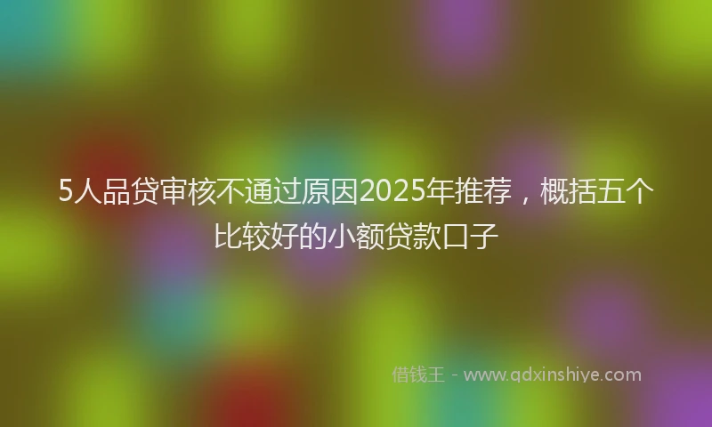 5人品贷审核不通过原因2025年推荐，概括五个比较好的小额贷款口子