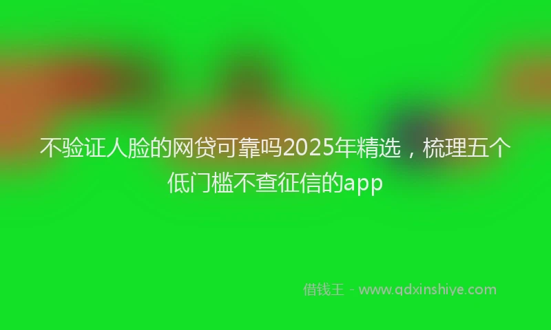 不验证人脸的网贷可靠吗2025年精选，梳理五个低门槛不查征信的app