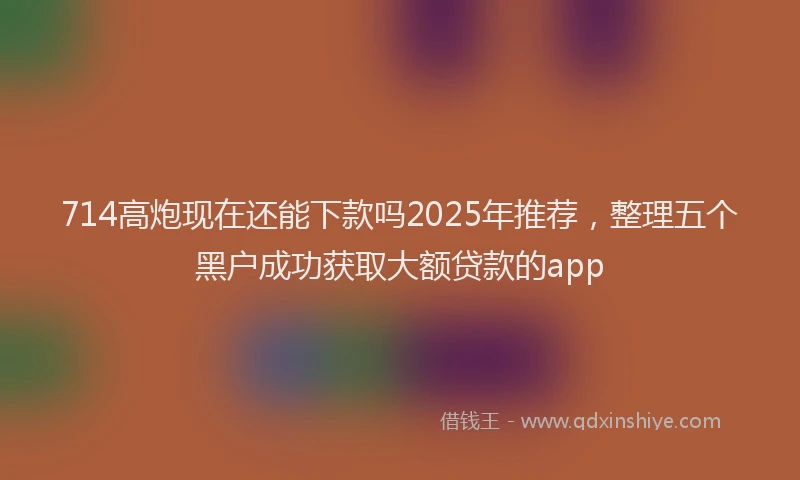714高炮现在还能下款吗2025年推荐，整理五个黑户成功获取大额贷款的app