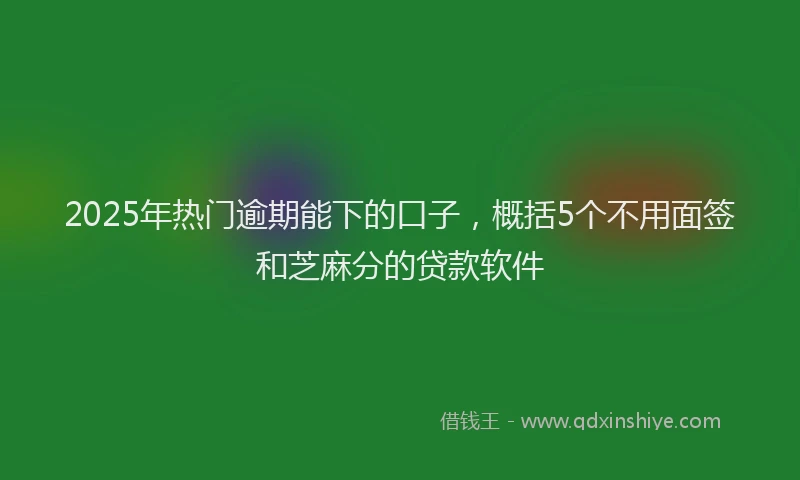 2025年热门逾期能下的口子，概括5个不用面签和芝麻分的贷款软件