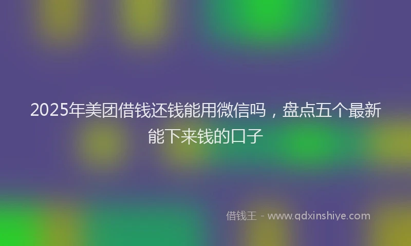 2025年美团借钱还钱能用微信吗，盘点五个最新能下来钱的口子