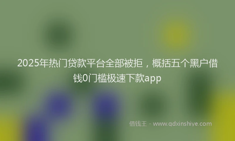 2025年热门贷款平台全部被拒，概括五个黑户借钱0门槛极速下款app
