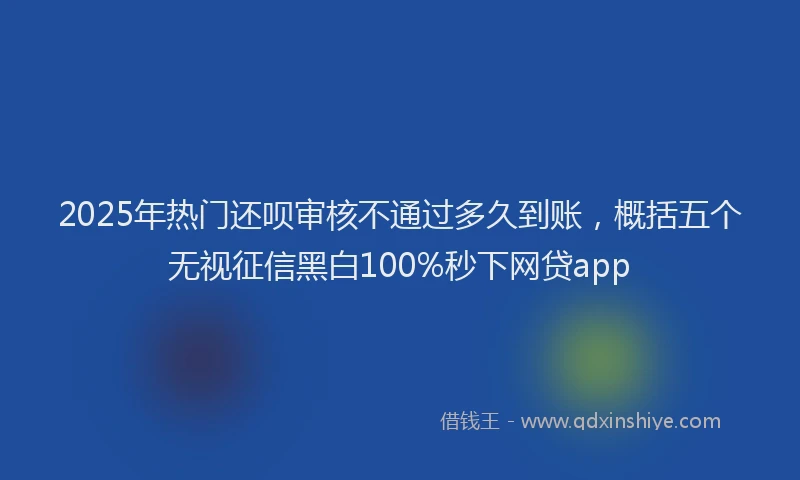 2025年热门还呗审核不通过多久到账，概括五个无视征信黑白100%秒下网贷app