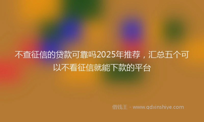 不查征信的贷款可靠吗2025年推荐，汇总五个可以不看征信就能下款的平台