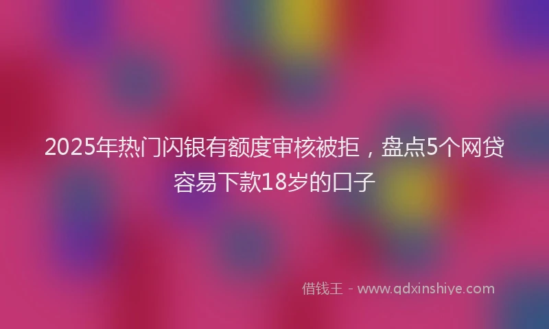 2025年热门闪银有额度审核被拒，盘点5个网贷容易下款18岁的口子