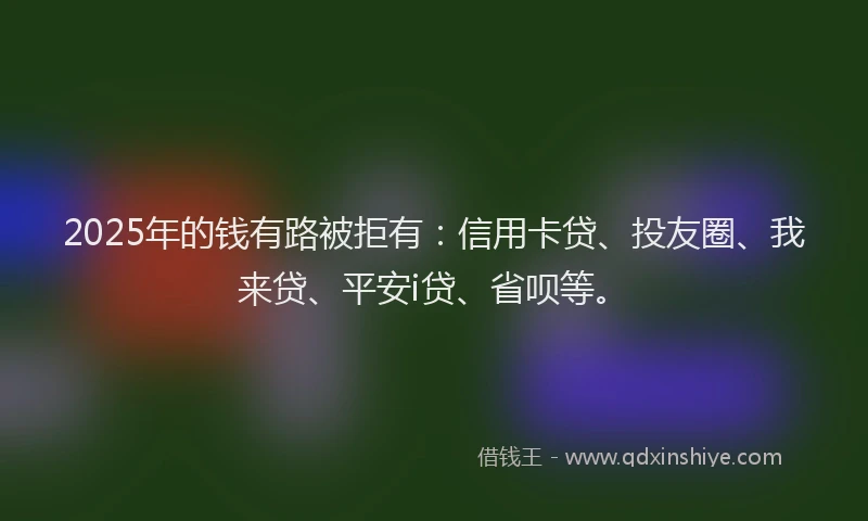 2025年的钱有路被拒有：信用卡贷、投友圈、我来贷、平安i贷、省呗等。