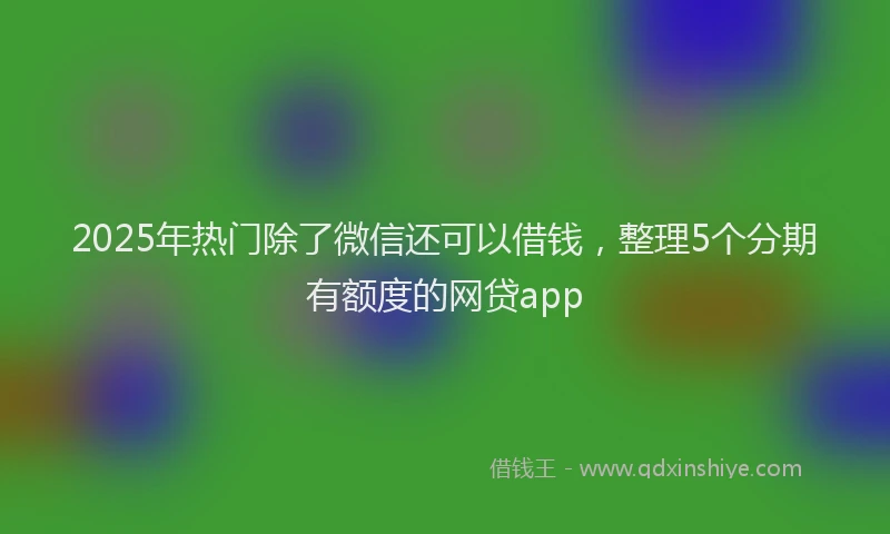 2025年热门除了微信还可以借钱，整理5个分期有额度的网贷app