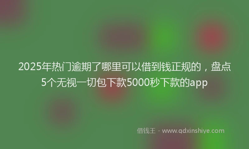 2025年热门逾期了哪里可以借到钱正规的，盘点5个无视一切包下款5000秒下款的app