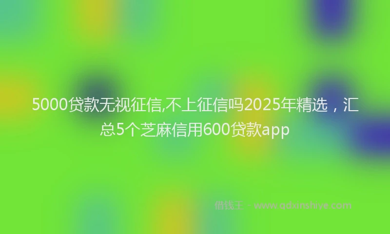5000贷款无视征信,不上征信吗2025年精选，汇总5个芝麻信用600贷款app