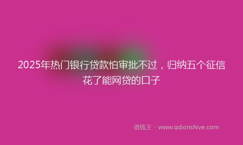 2025年热门银行贷款怕审批不过，归纳五个征信花了能网贷的口子