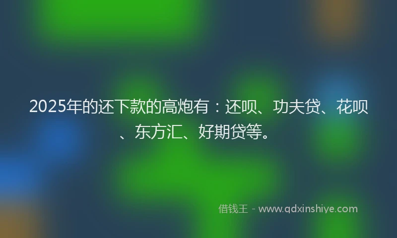 2025年的还下款的高炮有：还呗、功夫贷、花呗、东方汇、好期贷等。