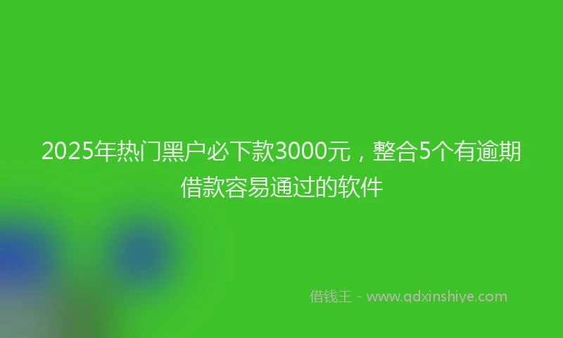 2025年热门黑户必下款3000元，整合5个有逾期借款容易通过的软件