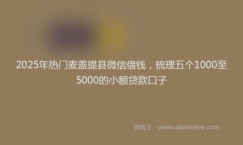 2025年热门麦盖提县微信借钱，梳理五个1000至5000的小额贷款口子