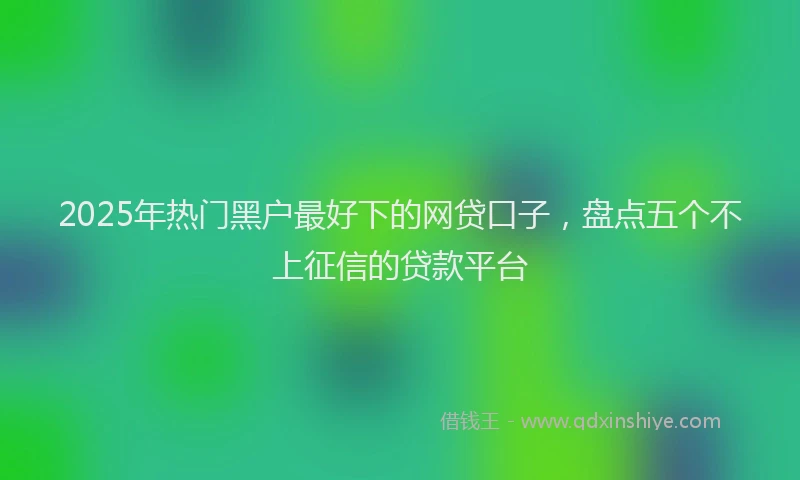 2025年热门黑户最好下的网贷口子，盘点五个不上征信的贷款平台