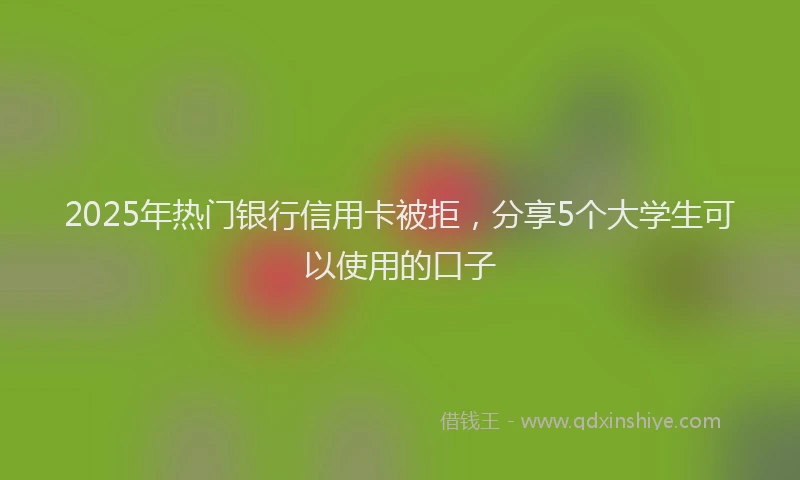 2025年热门银行信用卡被拒，分享5个大学生可以使用的口子