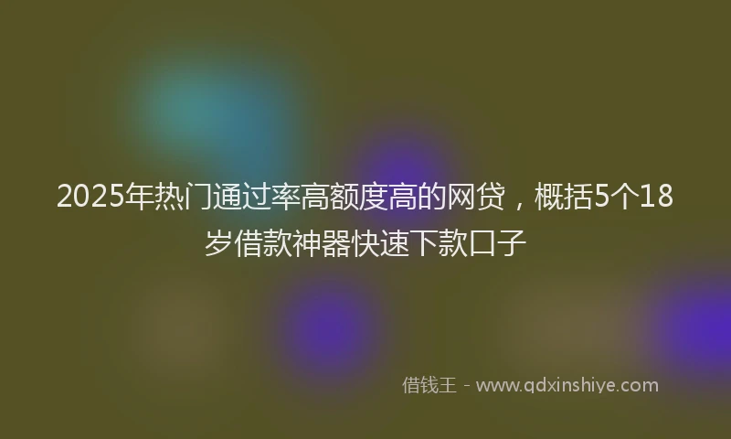 2025年热门通过率高额度高的网贷，概括5个18岁借款神器快速下款口子