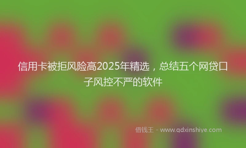 信用卡被拒风险高2025年精选，总结五个网贷口子风控不严的软件