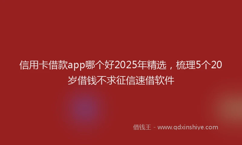 信用卡借款app哪个好2025年精选，梳理5个20岁借钱不求征信速借软件