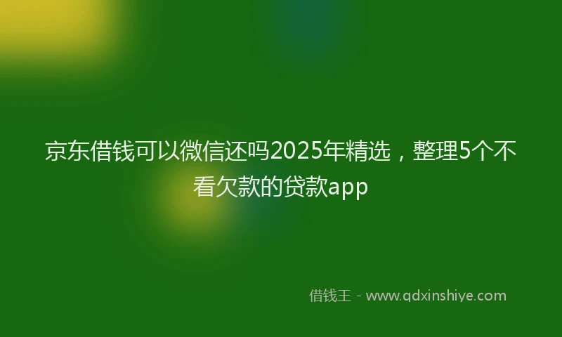 京东借钱可以微信还吗2025年精选，整理5个不看欠款的贷款app