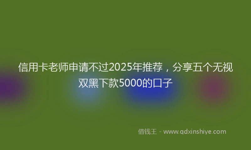 信用卡老师申请不过2025年推荐，分享五个无视双黑下款5000的口子