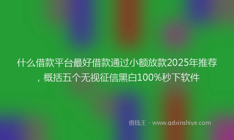 什么借款平台最好借款通过小额放款2025年推荐，概括五个无视征信黑白100%秒下软件