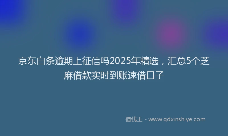 京东白条逾期上征信吗2025年精选，汇总5个芝麻借款实时到账速借口子