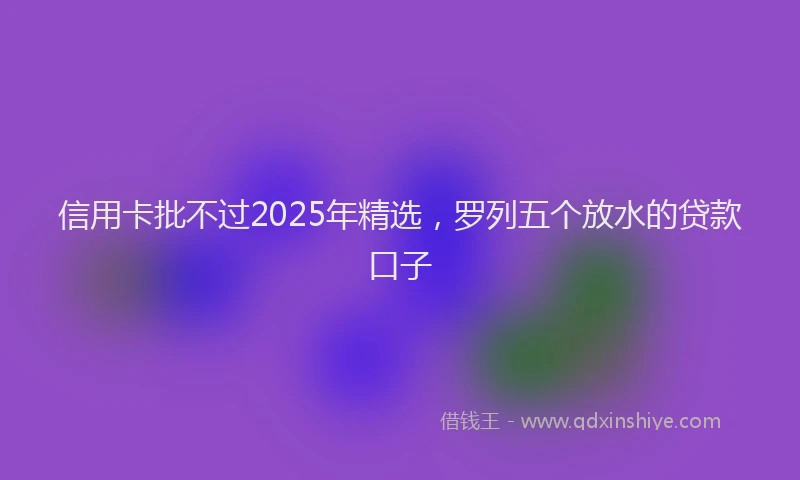 信用卡批不过2025年精选，罗列五个放水的贷款口子
