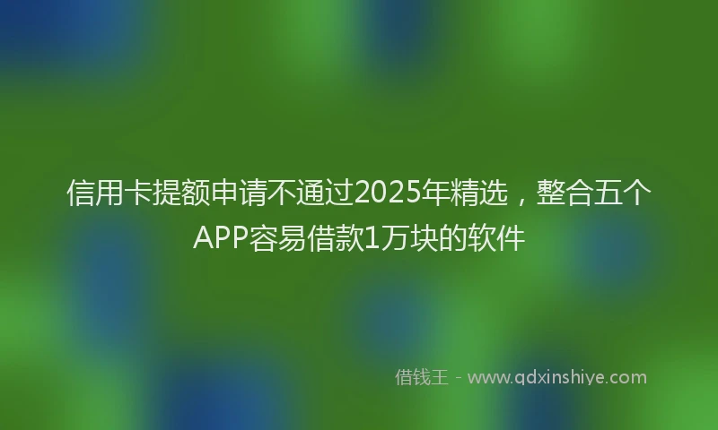 信用卡提额申请不通过2025年精选，整合五个APP容易借款1万块的软件