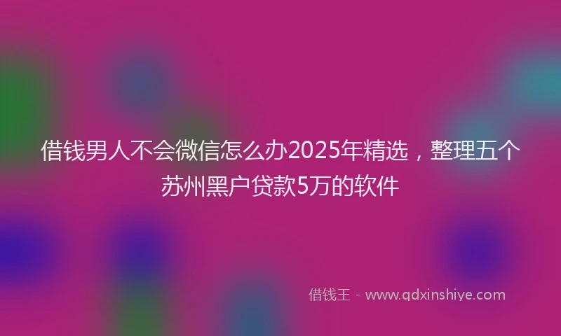 借钱男人不会微信怎么办2025年精选，整理五个苏州黑户贷款5万的软件